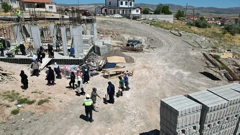 Sivas'ta Cami İnşaatında Gönül Seferberliği! Herkes Tek Yürek