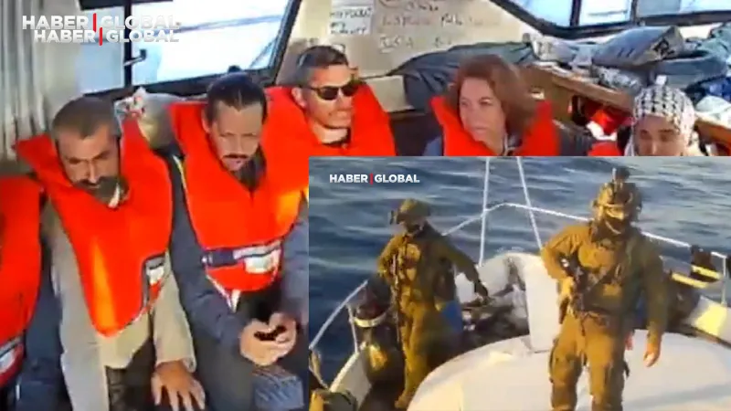 Dünya bunu konuşuyor! İsrail askerlerinin Sumud Filosu'ndaki tekneyi basıp gönüllüleri rehin aldığı anlar kamerada