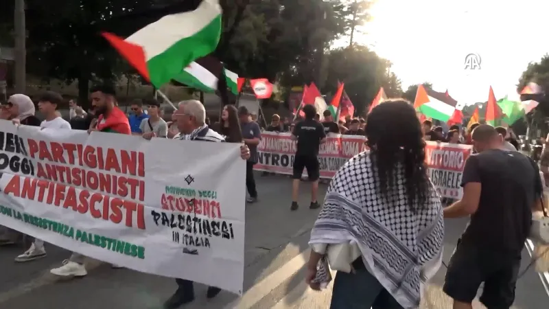 İtalya'da İsrail Protestosu: Roma'da Büyük Yürüyüş!