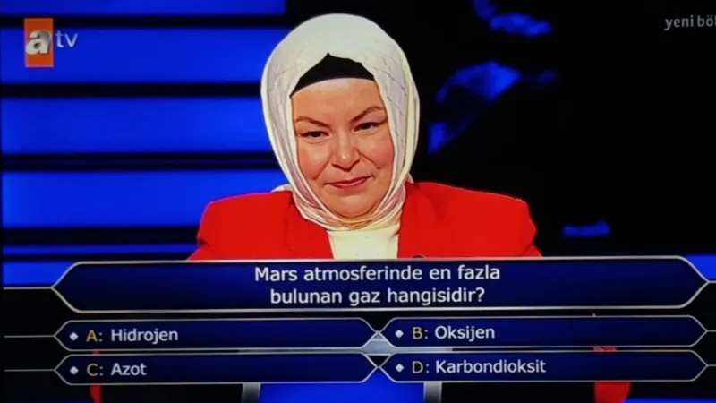 Mars atmosferinde en fazla bulunan gaz hangisidir?