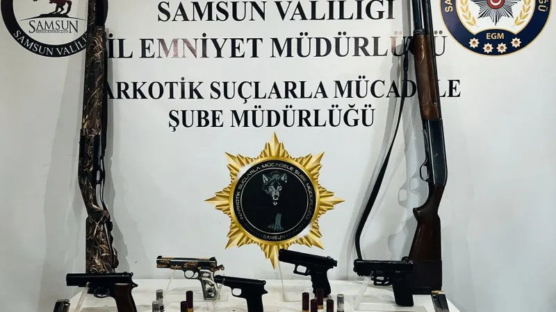 Samsun’da 5 tabanca ele geçirildi: 2 gözaltı