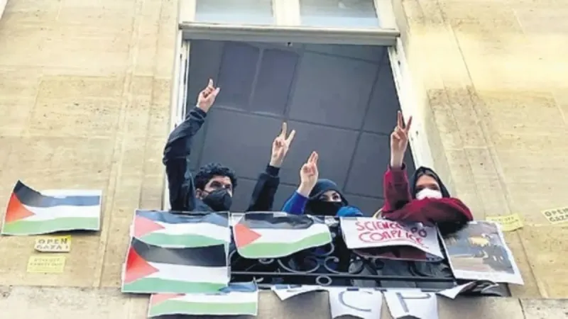 Sciences Po Paris’te Gazze protestosu