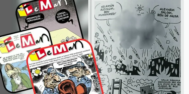 Yine Leman yine skandal! Peygamber Efendimizi bombalarla çizdiler, soruşturma başlatıldı