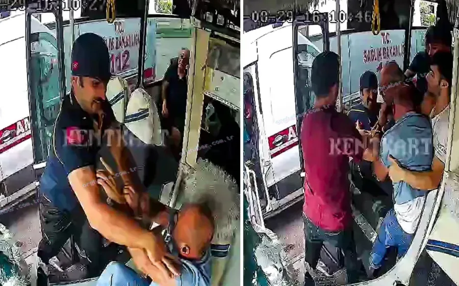 Ambulans şoförü otobüse daldı, yolcular ayırdı