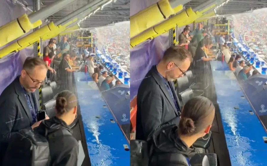 Camp Nou'da yağış tribünleri yine su altında bıraktı