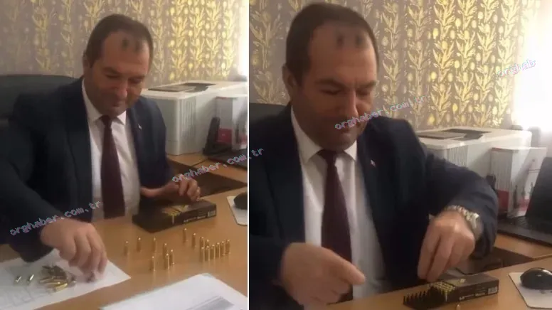 Tarım müdürü makamında mermi dizdi, sosyal medya tepki gösterdi