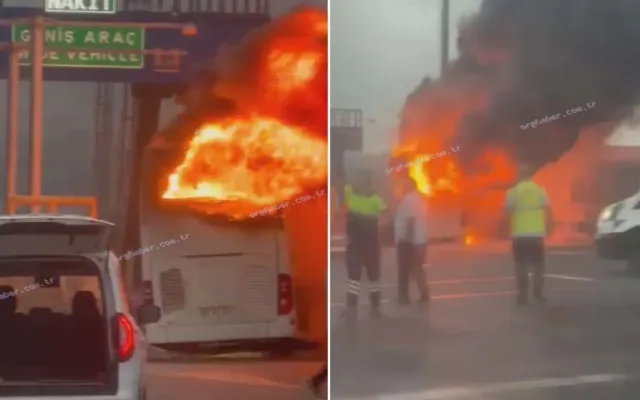 İstanbul'da otobüs bariyere çarptı, yangın çıktı: 2 ölü 8 yaralı