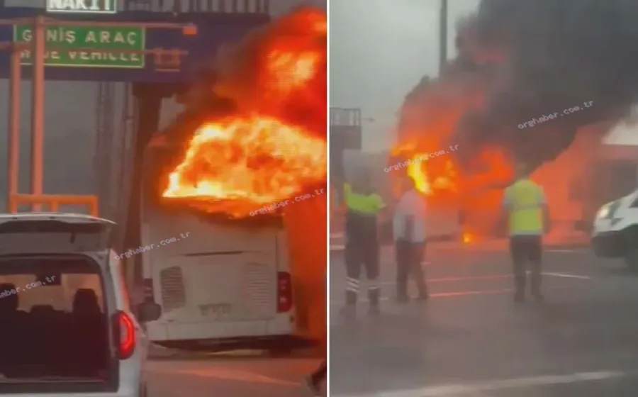 İstanbul'da otobüs bariyere çarptı, yangın çıktı: 2 ölü 8 yaralı