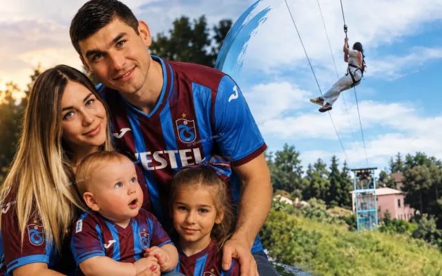Ukraynalı futbolcu eşi Trabzon'da zipline ve dağ kızağıyla adrenalin yaşadı